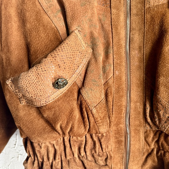 🧥 Wilnit Genuine Leather Patchwork Jacket – Vintage Boho Style 🧥 - Picture 11 of 16